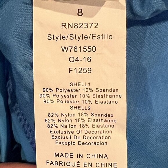 NWT Island Escape Tankini Swim Top Size 8 Strappy Add a Size Bust Enhancer Blue - Picture 9 of 10